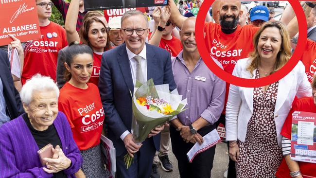 Albo trolled by photobomber at campaign stop