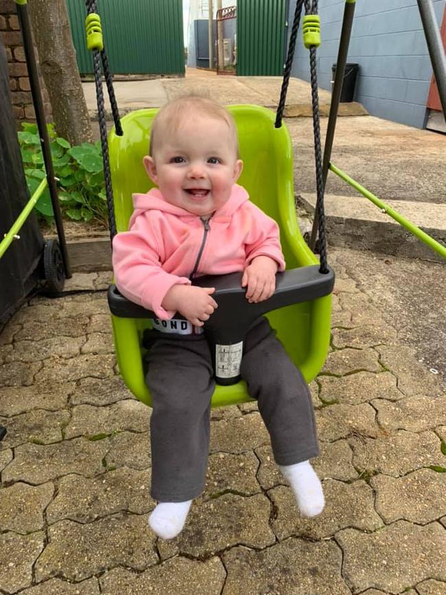 Tassie's Cheekiest Bubs 2020 | Matilda Davis, 1 year old. Cheeky monkey loves a swing. Photo: Mia Russell