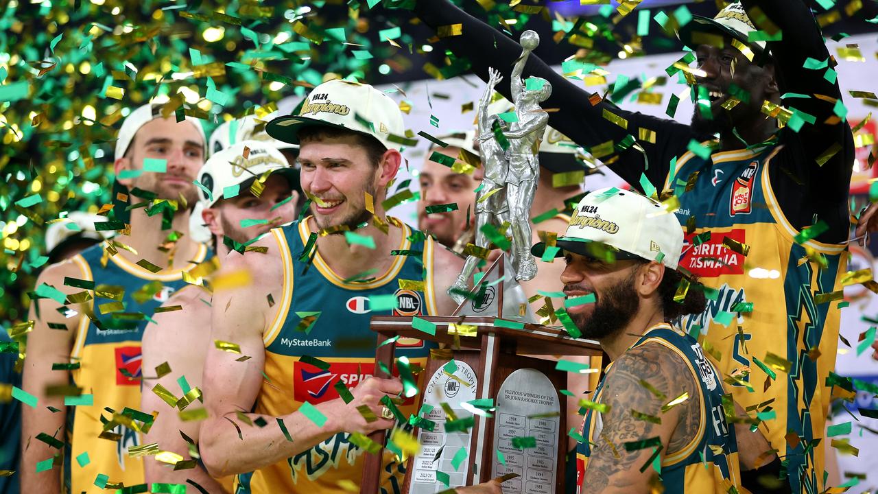 The Tasmania JackJumpers are NBL champions. Picture: Daniel Pockett/Getty Images