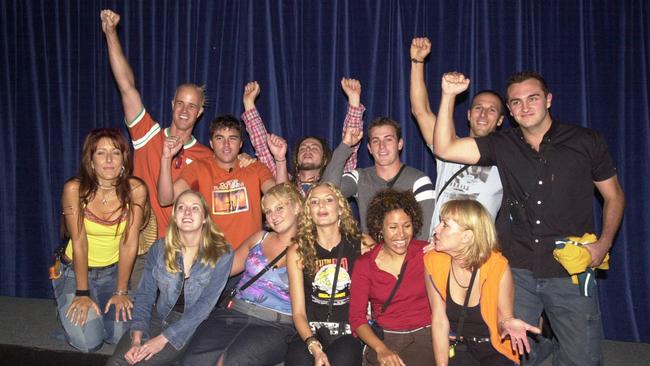 Big Brother contestants before entering the house. Back row: (l-r) Gordon, Peter, Todd, Blair, Johnnie and Ben; front: Andy, Christina, Sara-Marie Fedele, Jemma, Lisa and Sharna.