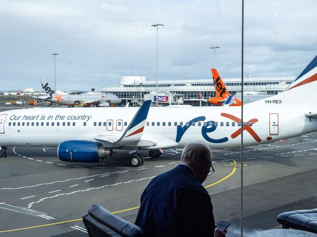 SYDNEY, AUSTRALIA. NewsWire Photos.July 30, 2024.Generics of Rex airlines at Sydney domestic airport. The Australian airline is forced into a trading halt amid questions about the airlineÃs future.Picture: NewsWire / Jeremy Piper