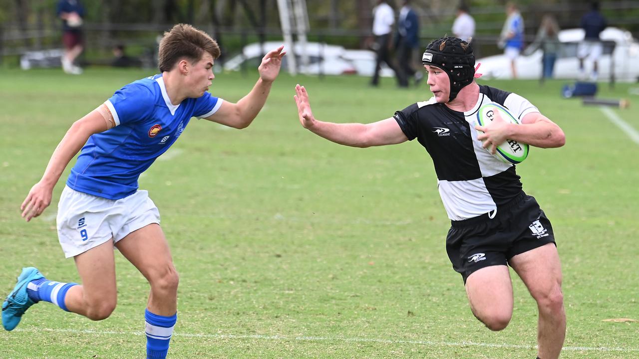 Iona College No 7 AIC First XV rugby union between Iona College and St Edmund's College. Saturday May 4, 2024. Picture, John Gass