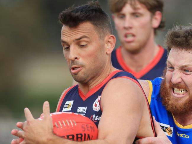 Sam Lloyd in action for Anakie Picture: Mark Wilson