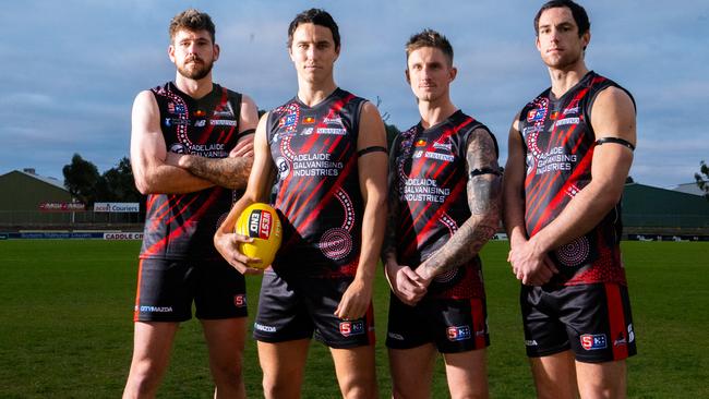 Former West Adelaide captain Tom Keough (middle, left). Picture: Morgan Sette