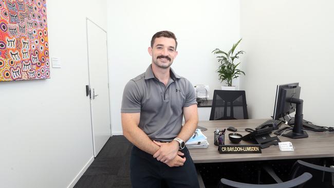 Councillor Ryan Bayldon-Lumsden in his office at Parkwood. Picture by Richard Gosling.