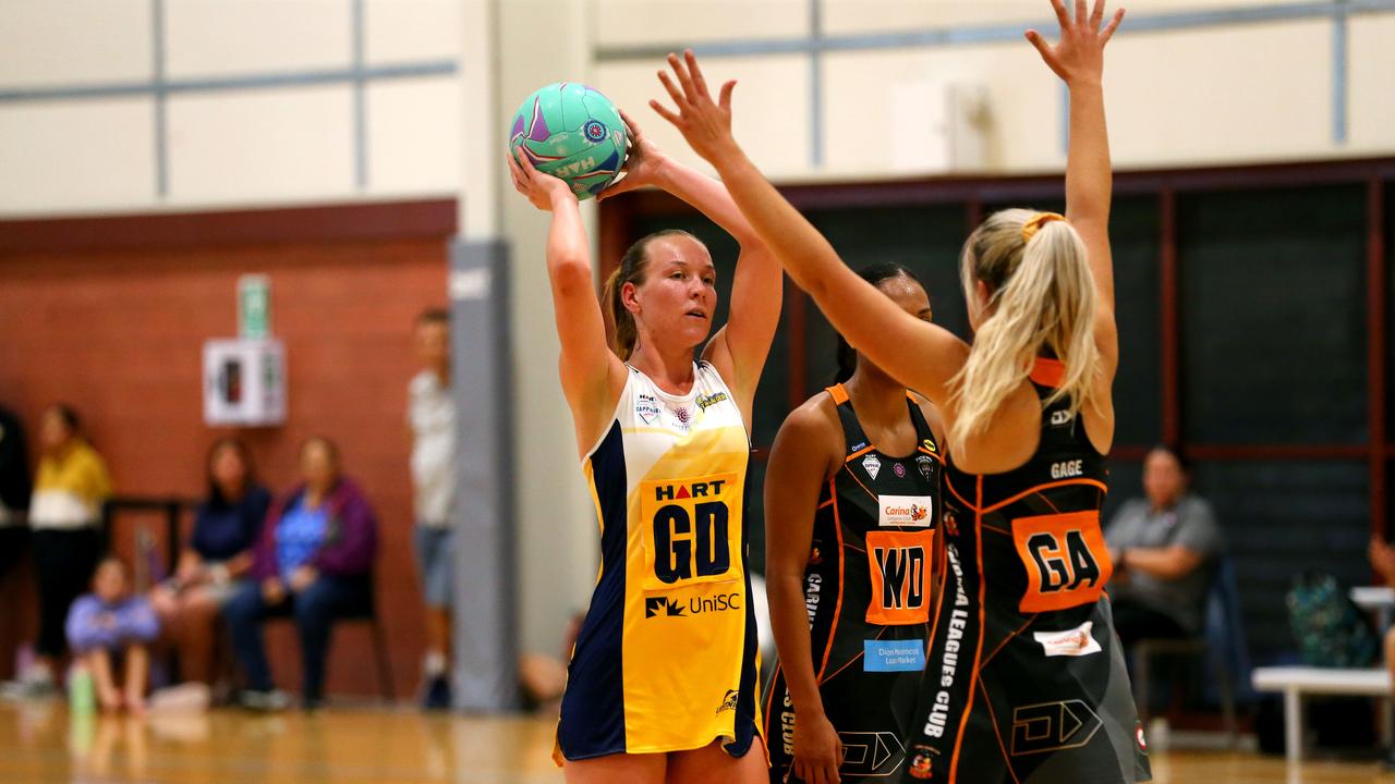 Sapphire Series netball Round 1 – Sunshine Coast Thunder Vs Tigers (black) Nathan Saturday 22nd April 2023 Picture David Clark