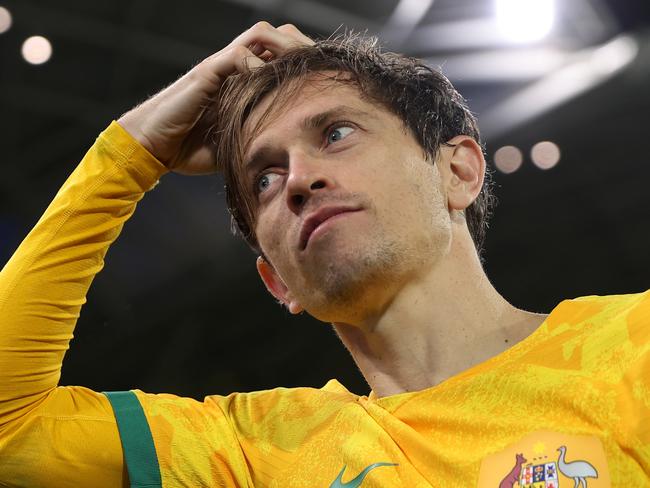 ADELAIDE, AUSTRALIA - OCTOBER 10: Craig Goodwin of the Socceroos after the third round FIFA World Cup 2026 Qualifier match between Australia Socceroos and China PR at Adelaide Oval on October 10, 2024 in Adelaide, Australia. (Photo by Maya Thompson/Getty Images)