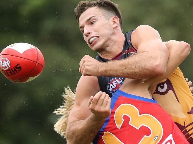 Jackson Paine. Brisbane Lions squad play a practice match at Yeronga. Pic Jono Searle.