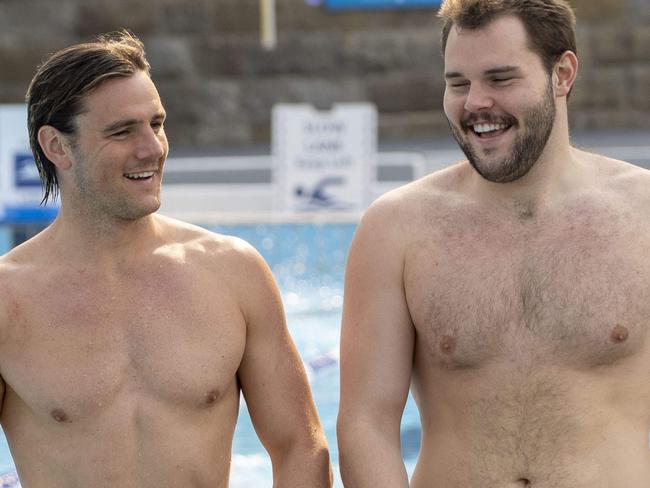 INNER WEST COURIER. Blake and Lachie (beard)  Edwards water polo playing brothers who are looking to make the Australian team for the Olympics in Japan in 2020. The brothers, photographed today 22nd November 2019.  (AAP/Image Matthew Vasilescu)