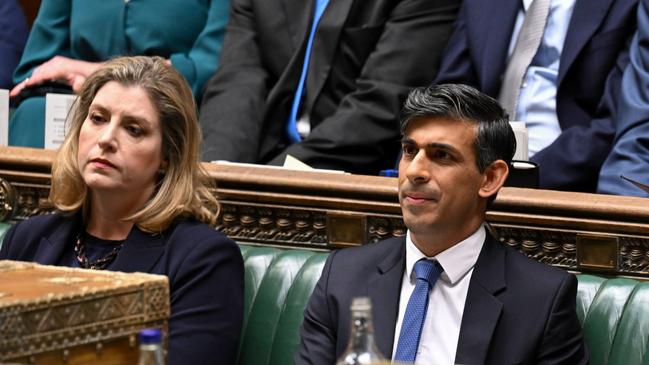 Rishi Sunak is hoping the improving economic outlook will help to close the gap with Labour in the polls, even as some right-wing Tory MPs believe he could be replaced by Penny Mordaunt. Picture: PA/The Times