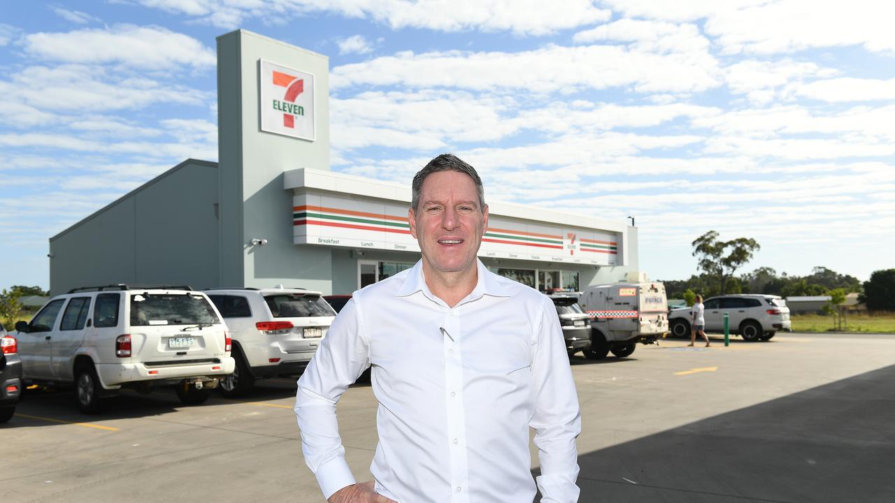 Colliers Managing Director Peter Wheeler outside the Bushland Beach 7-Eleven service station which sold for $5.45m to southern investors. Picture: Shae Beplate