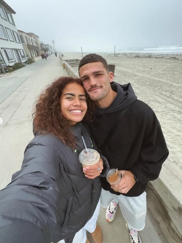 Nathan Cleary with Matildas star Mary Fowler. Picture: Instagram