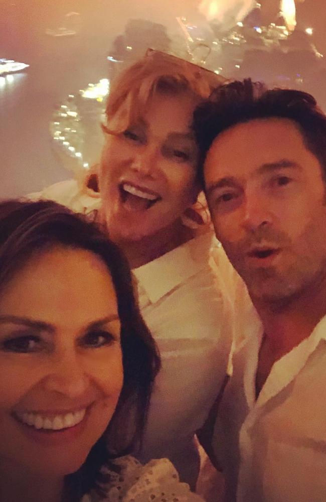 Wilkinson celebrates the new year with Hugh Jackman and Deborra Lee. Picture: Instagram/Lisa Wilkinson