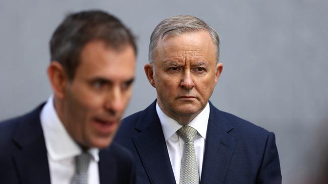 Jim Chalmers with Labor leader Anthony Albanese. Picture: NCA NewsWire/Gary Ramage