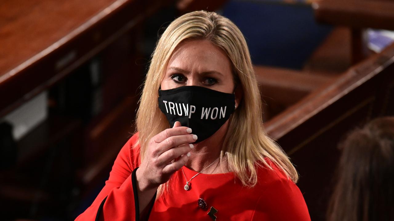 Republican congresswoman Marjorie Taylor Greene lashed out after Twitter permanently suspended her personal account. Picture: Erin Scott/AFP