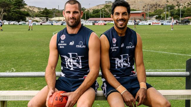 Former South Adelaide captain Josh Thewlis and Ex-Glenelg player Terry Milera were prolific in Noarlunga’s strong victory over Christies Beach in the SFL’s final minor round on Saturday. The Shoes will have a bye this weekend after finishing as the minor premier. Picture: AAP/Morgan Sette