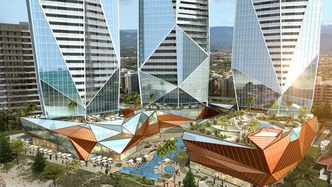 Artist impression of Jewel Development — workers say major overhaul work involving demolition of hotel bathrooms and a day spa will keep some off work while new prices are pinned down but result in months extra work in the long run. Supplied by Wanda/Ridong.