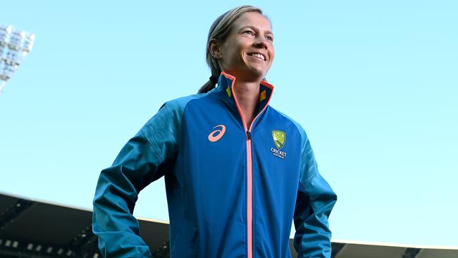 MELBOURNE, AUSTRALIA - MAY 15: Australian Women's Cricket Captain Meg Lanning poses during a Cricket Australia media opportunity after the announcement of the 2023/24 International Season at Melbourne Cricket Ground  on May 15, 2023 in Melbourne, Australia. (Photo by Quinn Rooney/Getty Images)