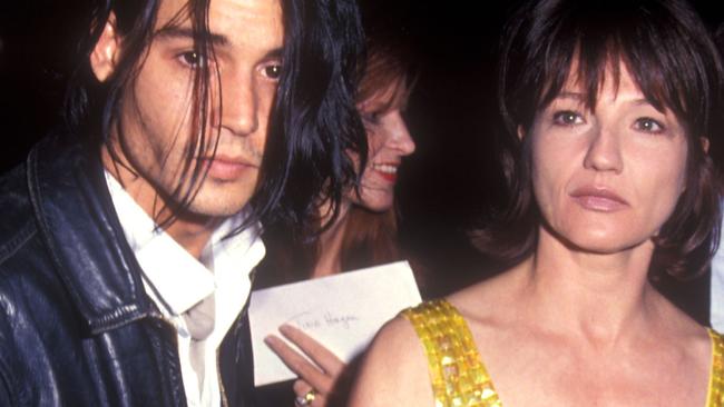 Depp and his former girlfriend, Ellen Barkin, in Los Angeles in 1994. Picture: Barry King/WireImage