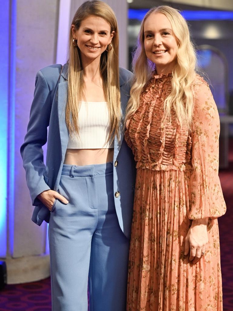 Disney's Frozen the Musical premiere at the Adelaide Festival Theatre: Lauren Gibbs and Elissa Downey. Picture: Nicki Scenes Photography