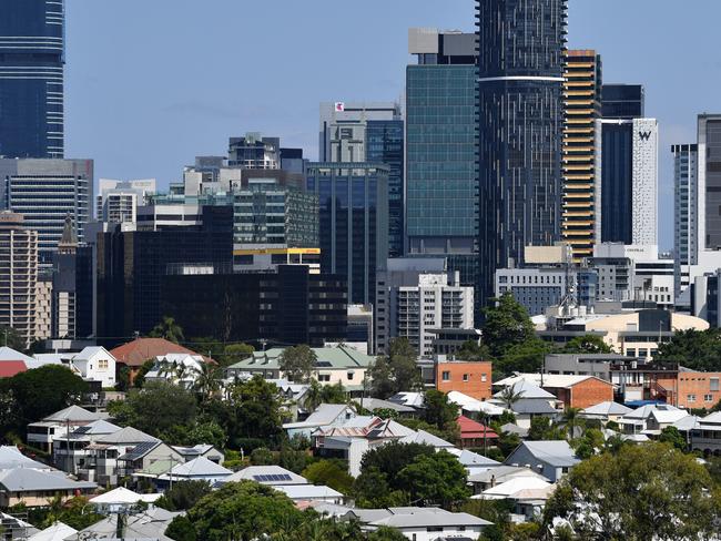 The suburbs of Paddington and Petrie Terrace are seen with the Brisbane CBD skyline in Brisbane, Tuesday, January 15, 2019. In the year to December 2018, house prices in the greater Brisbane area rose 2.3 per cent to an average of $525,000 according to the Real Estate Institute of Queensland (REIQ). (AAP Image/Darren England) NO ARCHIVING