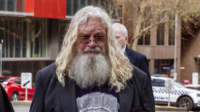 Geoff Clark outside the County Court of Victoria in Melbourne on Wednesday. Picture: NewsWire / Tamati Smith