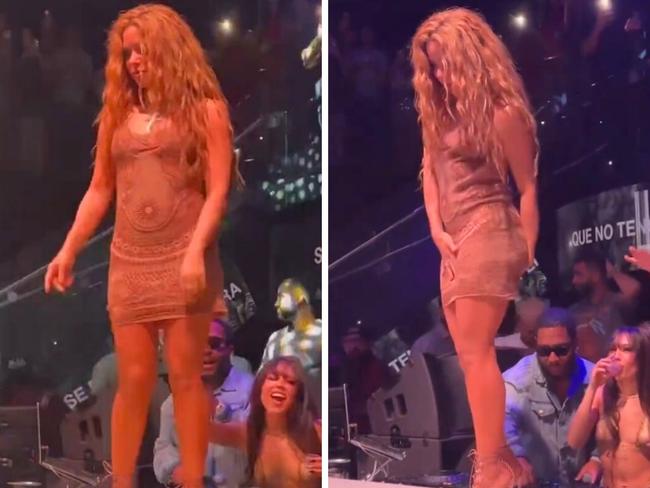 Shakira walked off the stage. Picture: Twitter.