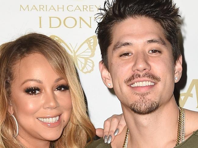 ONE TIME WEB USE ONLY - WEST HOLLYWOOD, CA - FEBRUARY 04: Mariah Carey (L) and Bryan Tanaka attend a private party at Catch for Mariah Carey's New Single 