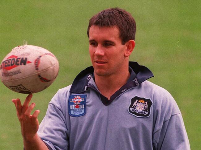 New South Wales State of Origin 1995 team member Matthew Johns.    Sport / Rugby League / Training