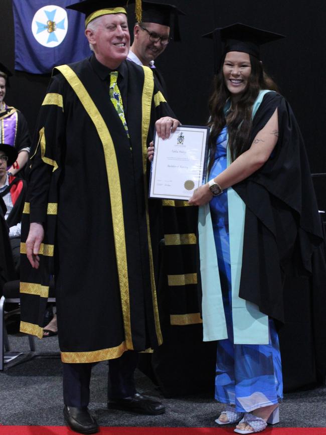 Tahlia Phillips graduated with a Bachelor of Nursing at the CQUniversity graduation ceremony in Bundaberg on December 14, 2023.