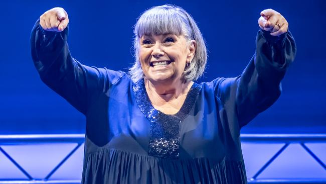 Dawn French points the finger at hilarious celebrity encounters in her latest stage show. Picture: Marc Brenner.