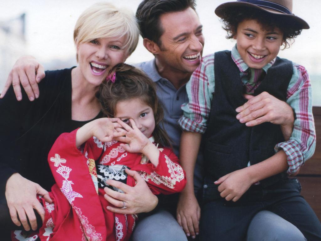 Deborra-Lee Furness and Hugh Jackman and their then-young children, Oscar and Ava.