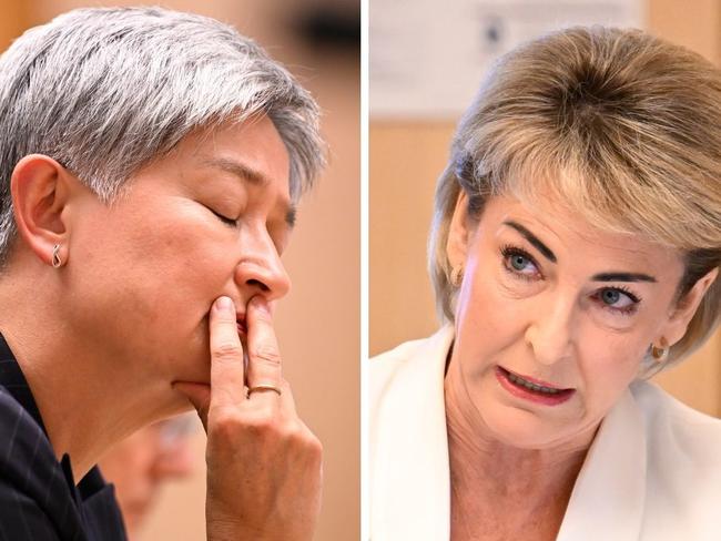 Penny Wong and Michaelia Cash during Senate budget estimates. Picture: NewsIre /Martin Ollman