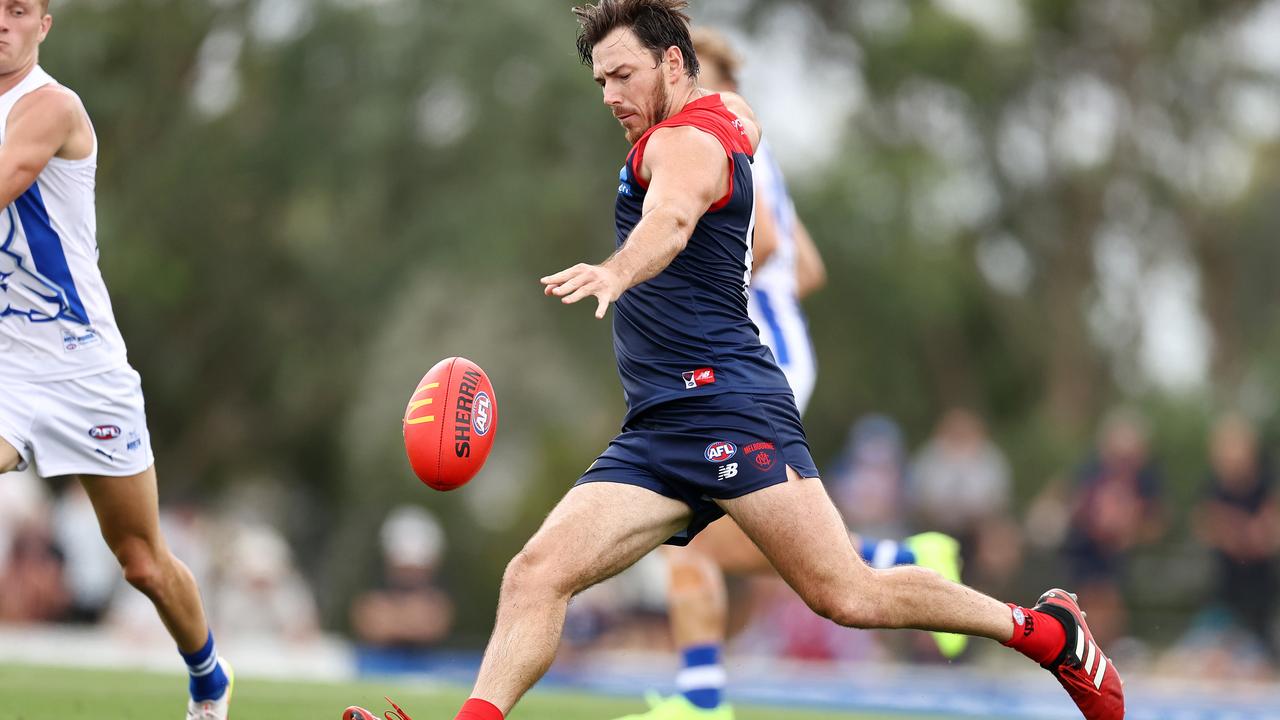 Melbourne’s Michael Hibberd still isn’t ready to play. Picture: Michael Klein