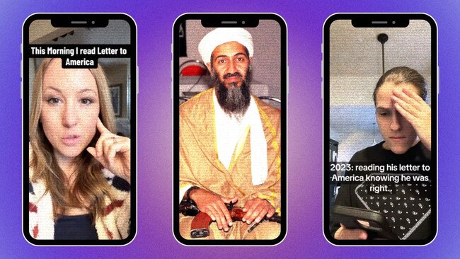 Users have been posting videos to the Chinese-owned app, urging their followers to read bin Laden’s 2002 'letter to America', while suggesting he was on to something.