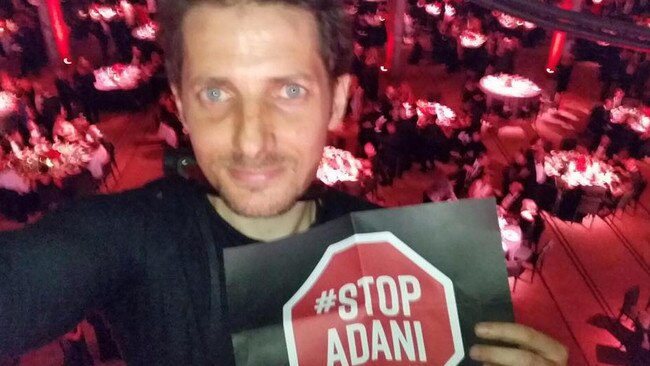 Stop Adani activist Shaun Murray at Westpac's 200th birthday party in Sydney. Source: Facebook