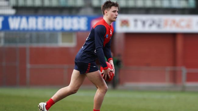 Baxter Norton gets set to launch North Hobart forward. Picture: NIKKI DAVIS-JONES