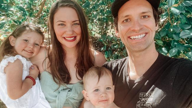 The Nourished Acre owners Nikki and Danny Bryan with their children. Picture: Supplied