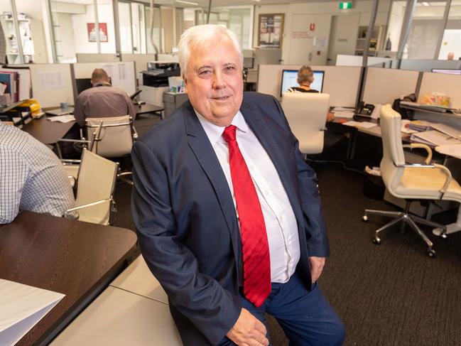 Clive Palmer at his office in Brisbane. Picture: Glenn Hunt / The Australian