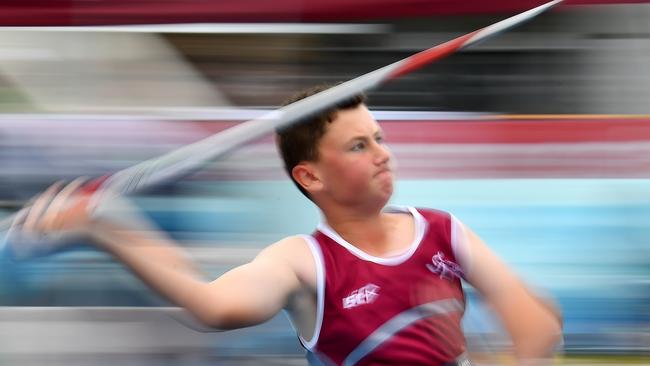 Cooper Lofts (QLD) competes in the Boys U14 Javelin.