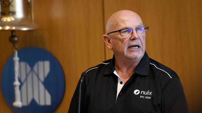 Nuix CEO Rod Vawdrey at the ASX listing ceremony last December. Picture: Bianca De Marchi