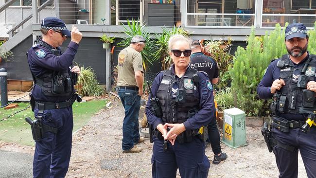 Police at Couran Cove Island Resort on South Stradbroke Island.