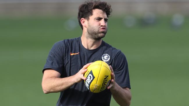 Alex Fasolo in action at Carlton training.