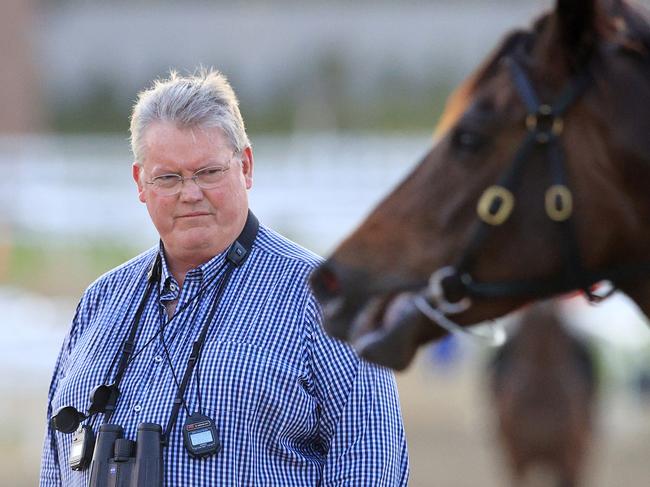 SYDNEY, AUSTRALIA - OCTOBER 15: Trainer Anthony Cummings looks on during a trackwork session ahead of The Everest at Royal Randwick Racecourse on October 15, 2020 in Sydney, Australia. (Photo by Mark Evans/Getty Images)