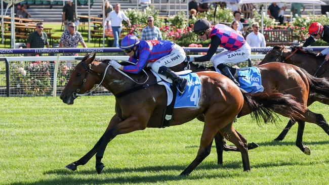 Hedged, pictured winning at Flemington in March, will take beating at Kembla on Saturday. Picture: George Sal / Racing Photos