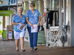 QUOTA Club of Gladstone secretary Aileen Weeden and club president Christine Saunders have been distributing flyers for Tropical Wednesday on Goondoon Street.