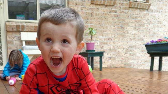 Missing boy William Tyrrell wearing the actual Spiderman suit in which he disappeared in. Supplied