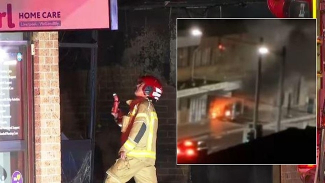 Arson attack on a barbershop in Liverpool. Picture: Supplied