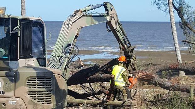 Memories of a combat engineer at Conway Beach during Cyclone Debbie. Picture: Contributed