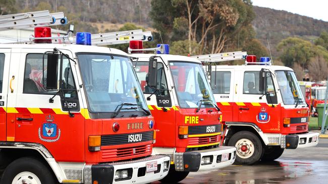 Tasmania Fire Service vehicles at Cambridge on Tuesday, July 2, 2024. TFS generic, file, emergency services Tasmania, fire trucks